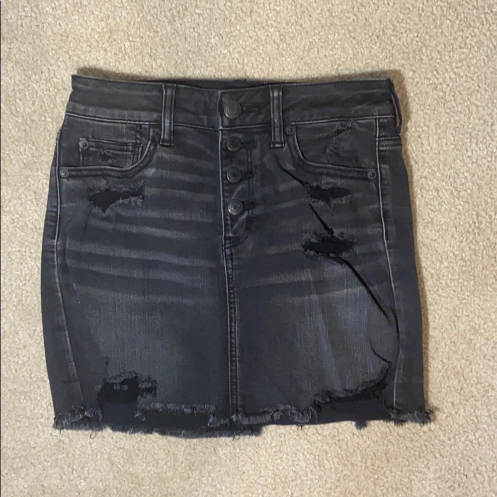 American Eagle black hi-rise mini skirt w/ buttons